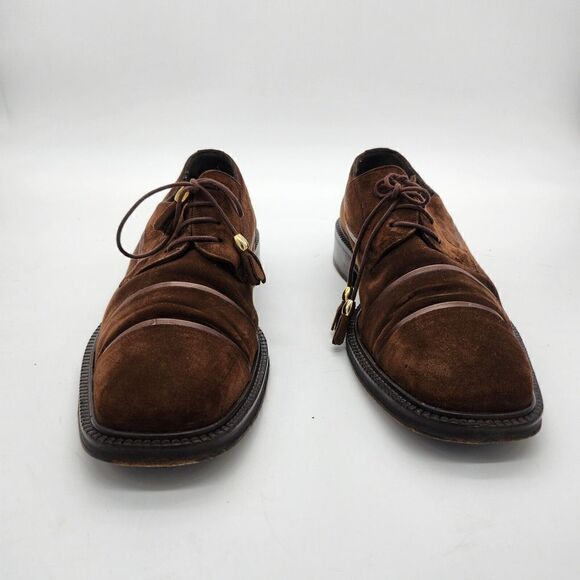 Mezlan Shoes Mens 8.5M Suede Square Toe Lace Up Oxford Chocolate Brown main image 5